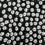 Штапель твил - Цветы на черном