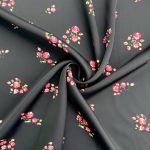 Армани шелк двойной - Цветы на черном