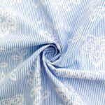 Хлопок (Цветы на голубой полоске)